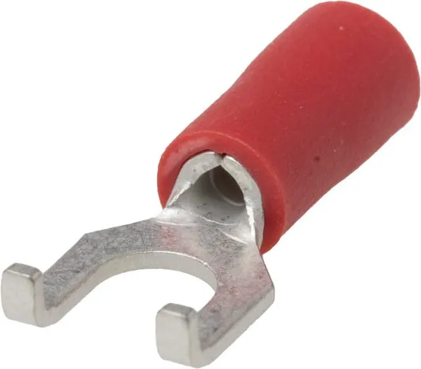 Vidlicová koncovka, červená, 0,5-1 mm² Ø 4 mm, 100 ks