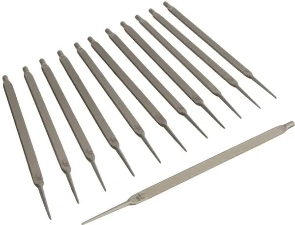 Plochý pilník pro dvojitý rovný řezný úhel, 12 ks