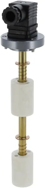 Ukazatel stavu náplně s plovákem a přírubou, 2 funkce