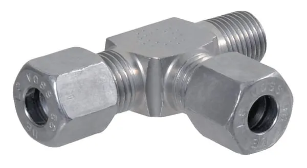 T-spojky LEV-RK, - šroubení BSPT x metrický řezný kroužek x metrický řezný kroužek