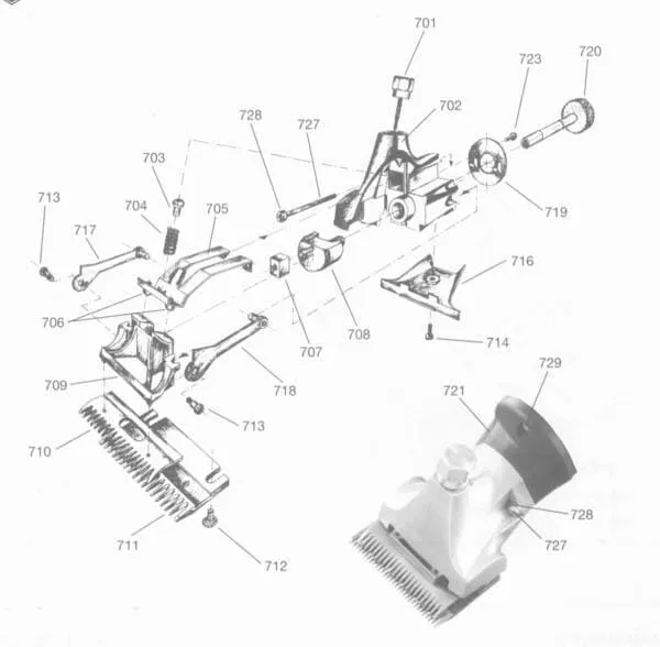 Náhradní díly – pro střihací hlavu typ VII – Liscop