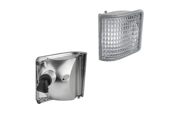 Rohové halogenové světlo, pravé, 12 V, 50 W, čtvercové, bílé, 98x110x111 mm, zástrčka PGJ13, Wesem