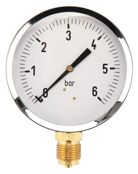 Manometr Ø 100 0-6bar ½" unten