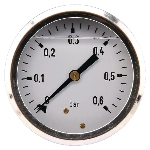 Manometry se zadním připojením, plněné glycerinem