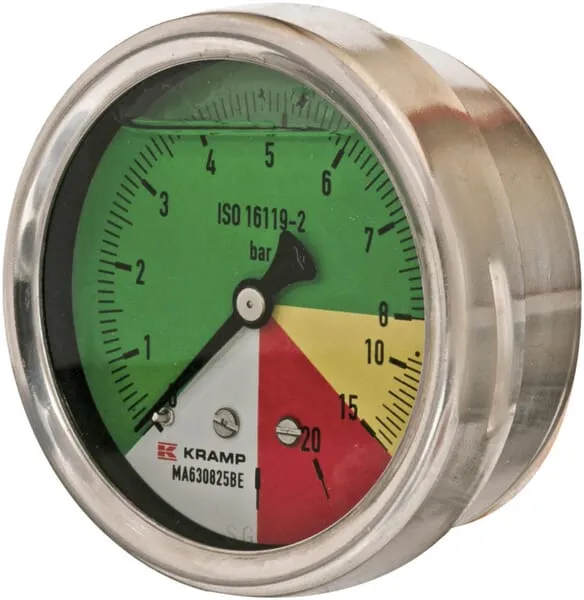 Manometr Ø63mm 0-8-15-25 1/4" BSP zadní připojení