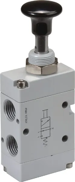 3/2cestný tlačítkový ventil, aretační