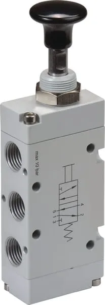 5/2cestný tlačítkový ventil, aretační