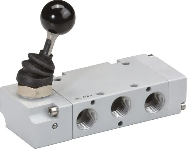 5/2cestný ruční pákový ventil, aretační