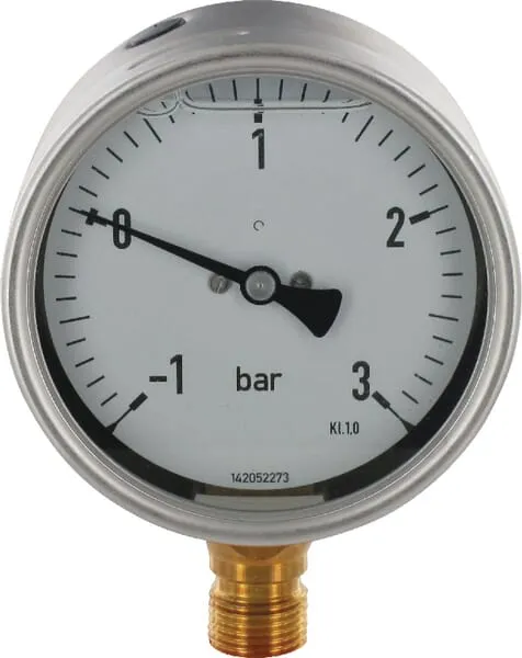 Manometr Ø100 -1-+3bar ½" unte