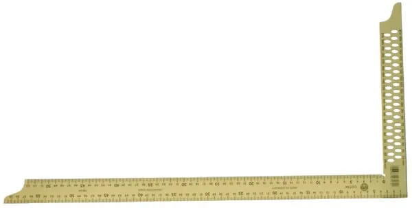 Tesařský úhelník s orýsovacími děrami