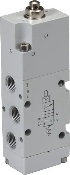 5/2cestný ventil se zdvihátkem, monostabilní s nastavením se zpětnou pružinou