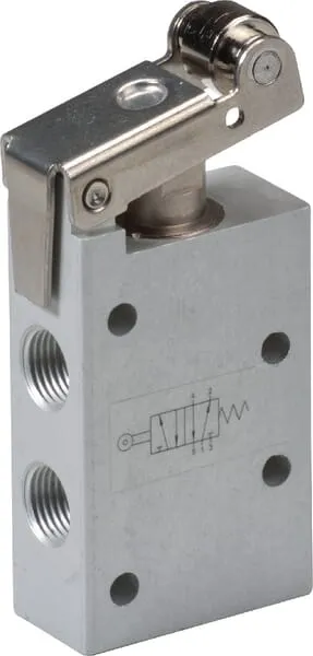 5/2cestný ventil s pákou a kladkou, monostabilní s nastavením se zpětnou pružinou