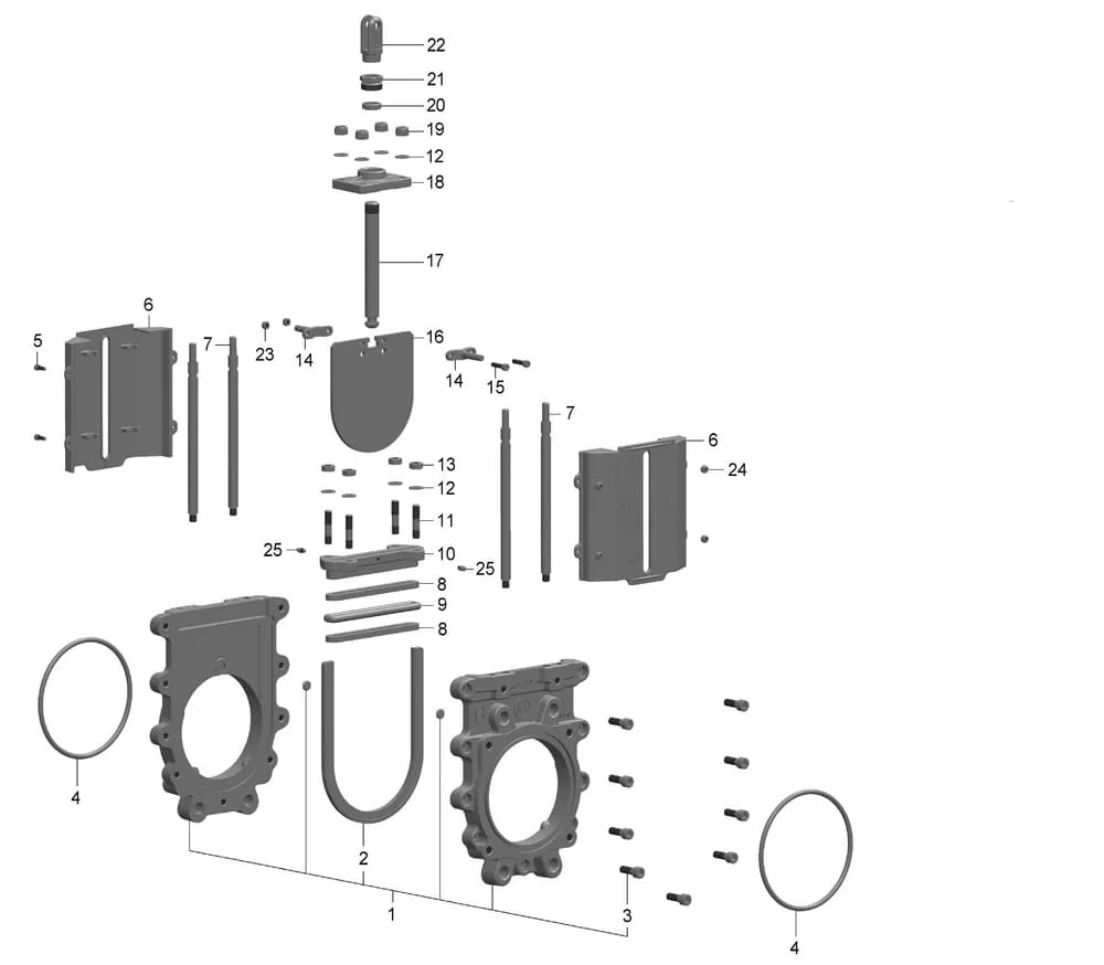 MZ Metal knife valve 6" spare Parts