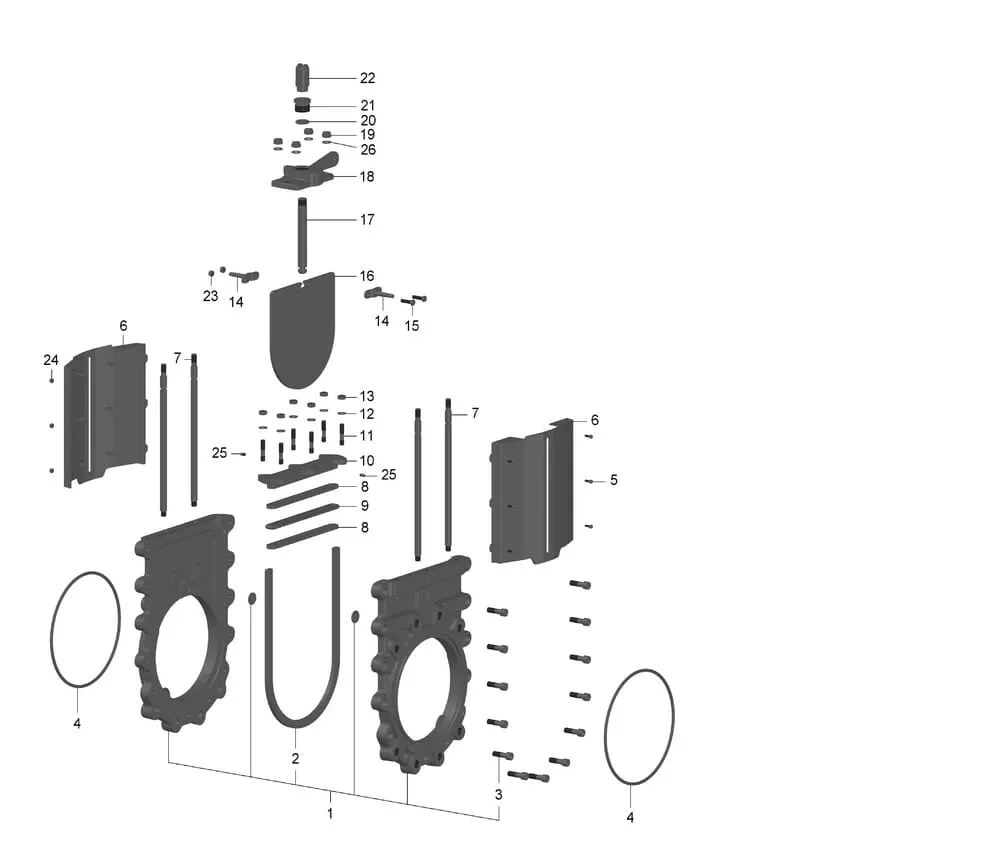 MZ Metal knife valve 10" spare Parts