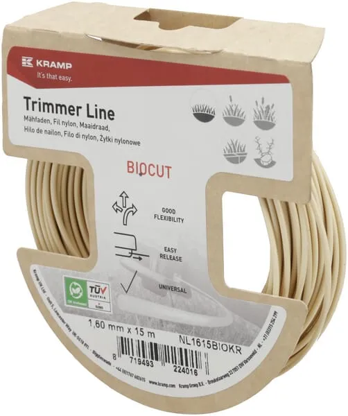 Žací struna Ø 1,6x15 m, kulatá, Kramp Biocut Starch