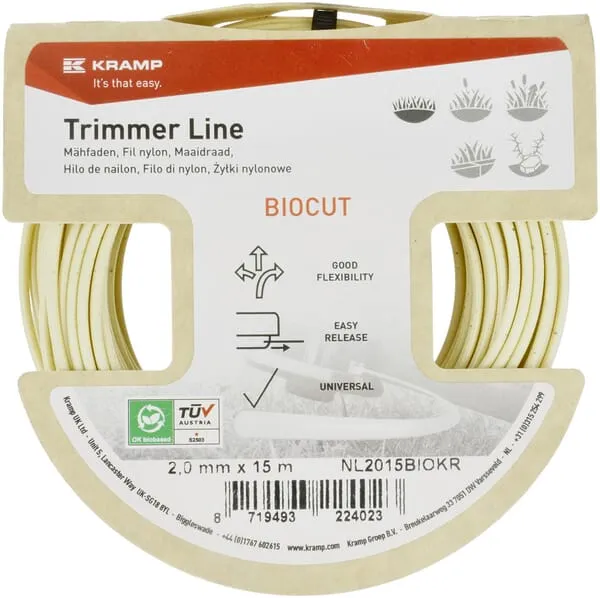 Žací struna Ø 2,0x15 m, kulatá, Kramp Biocut Starch
