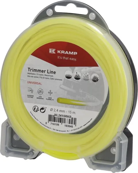 Žací struna Ø 2,4mm 15m kulatá žlutá Kramp
