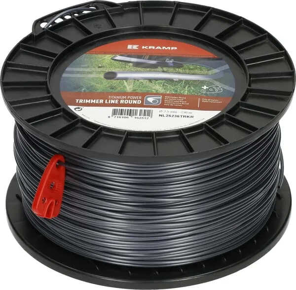 Žací struna Ø 2,5mm 236m kulatá Titanium Power šedá Kramp