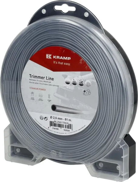 Žací struna Ø 2,5mm 81m kulatá Titanium Power šedá Kramp