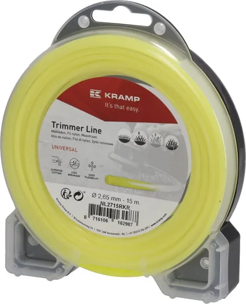 Žací struna Ø 2,65mm 15m kulatá žlutá Kramp