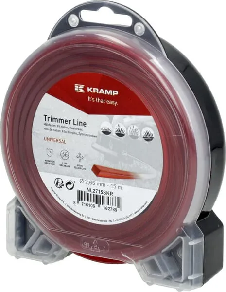Žací struna Ø 2,65mm 15m čtyřhranná červená Kramp