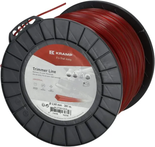 Žací struna Ø 2,65mm 281m čtyřhranná červená Kramp