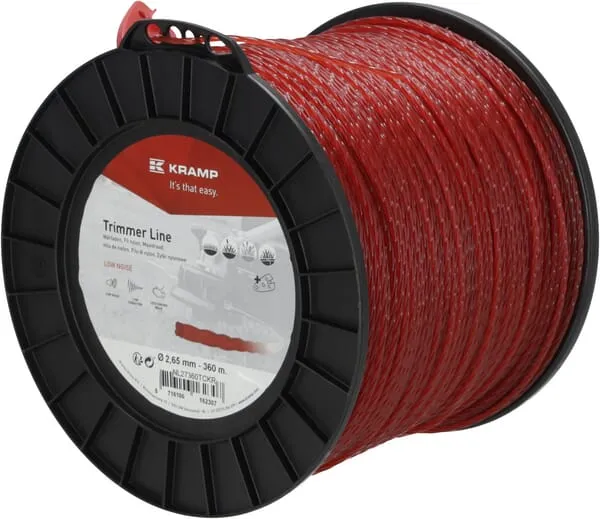 Žací struna Ø 2,65mm 360m spirálová nízkohlučná červená Kramp