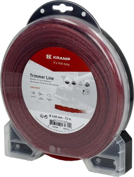 Žací struna Ø 2,65mm 72m spirálová nízkohlučná červená Kramp