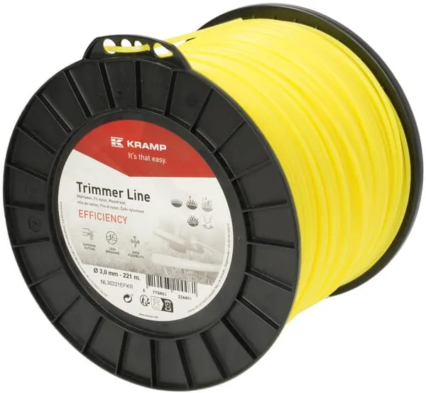 Žací struna Ø 3 mm 221 m, kulatá, žlutá, Kramp Efficiency