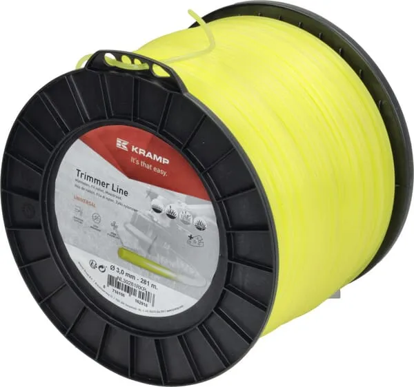 Žací struna Ø 3 mm, 281 m, kulatá, žlutá, Kramp