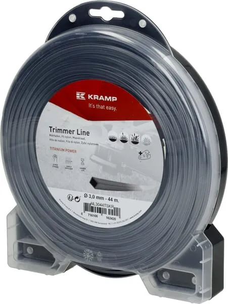 Žací struna Ø 3mm 44m čtyřhranná Titanium Power šedá Kramp
