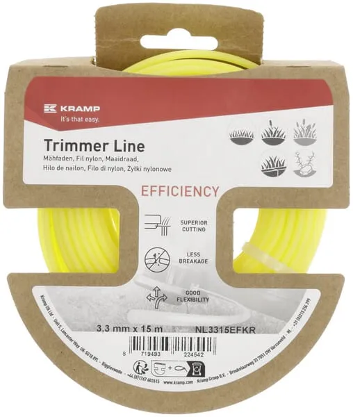 Žací struna Ø3,3x15m, kulatá, žlutá, Kramp Efficiency