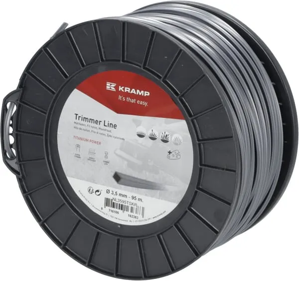 Žací struna Ø 3,5mm 95m čtyřhranná Titanium Power šedá Kramp