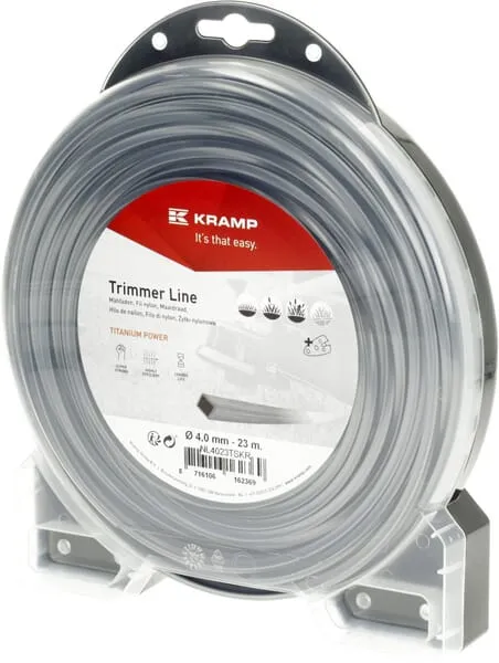 Žací struna Ø 4mm 23m čtyřhranná Titanium Power šedá Kramp