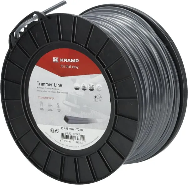 Žací struna Ø 4mm 72m čtyřhranná Titanium Power šedá Kramp