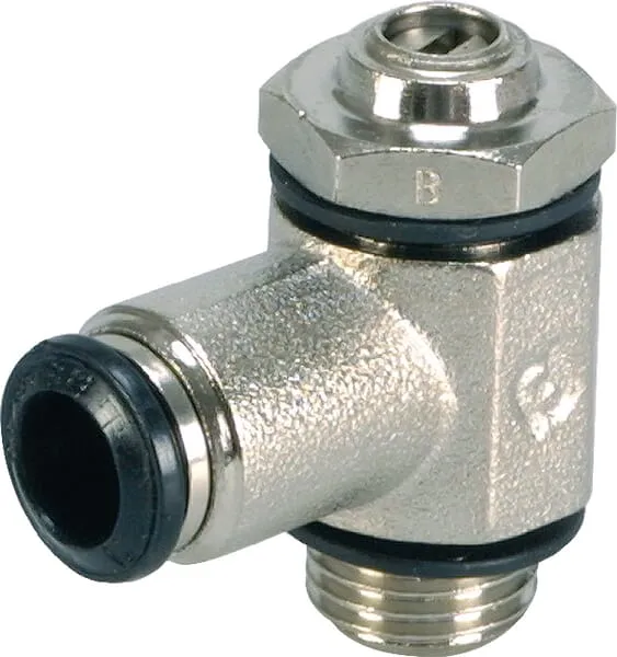 Škrticí zpětný ventil pro montáž do válce, násuvná spojka