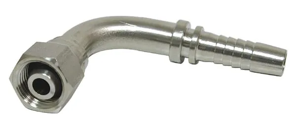 Koncovka pro výrobu hadice z ušlechtilé oceli DKOL/PGLO 90° převlečná matice metrická s těsnicí hlavicí 24° a O-kroužkem, lehká řada