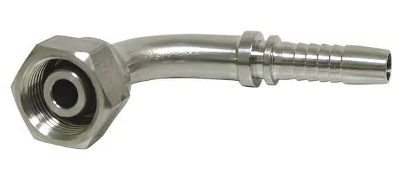 Koncovka pro výrobu hadice z ušlechtilé oceli DKOS/PGSO 90° převlečná matice metrická s těsnicí hlavicí 24° a O-kroužkem, těžká řada