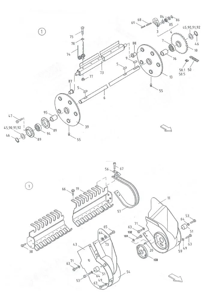Bubny Pick-up pro balíkovací lisy Deutz-Fahr MP 130, 130BP, 135, 135BP