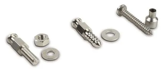 Šroub 4 x 12 mm, včetně podložky, poniklovaná mosaz