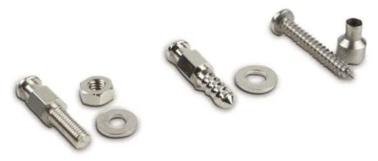 Šroub 4 x 20 mm, včetně podložky, poniklovaná mosaz