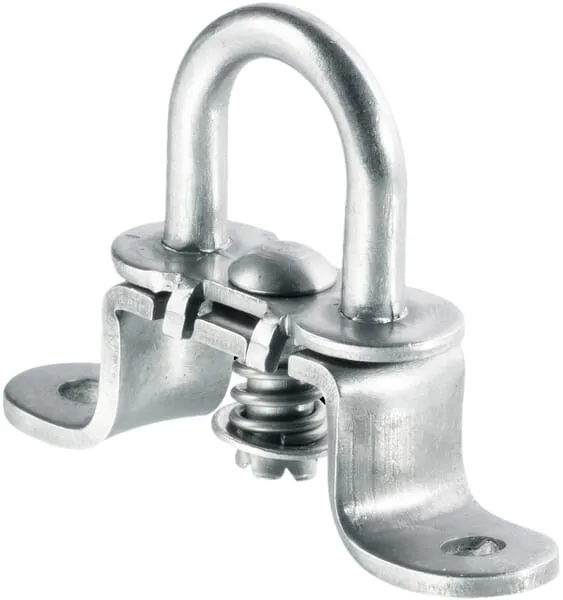 Otočná spona pro oválná očka 42x22 mm, vzdálenost otvorů: 51 mm, nerezová ocel