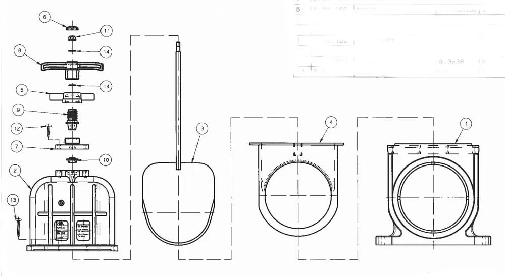 PVC-U Uzavírací šoupátka s lepicími hrdly DN 100/150/200 - Náhradní díly