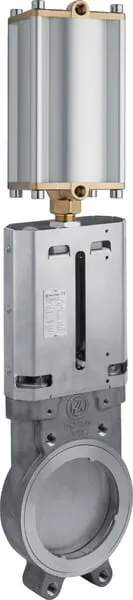 Nožový ventil 4" SS + pneumatický válec