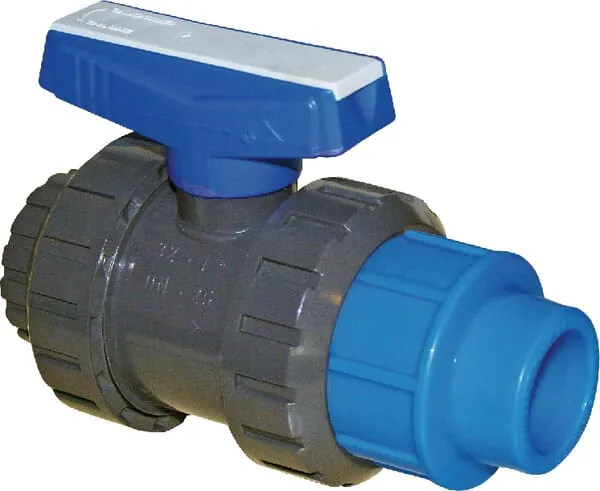 PVC-U Kulové kohouty - Objímka (PE) x Převlečná matice (PE)