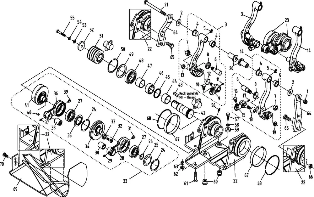 Pohon excentrem - Busatis BM 1205 - provedení Bidux