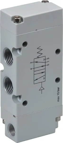 5/2cestný pneumatický ventil, monostabilní s nastavením se zpětnou pružinou