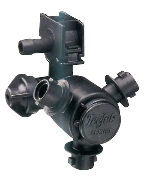 Koncový díl držáku trysek pro montáž na hadici, trojitý, s pojistkou proti úkapu, připojení na bajonet