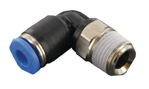 L-Nástrčné šroubení otočné s vnějším závitem a vnějším šestihranem ECF