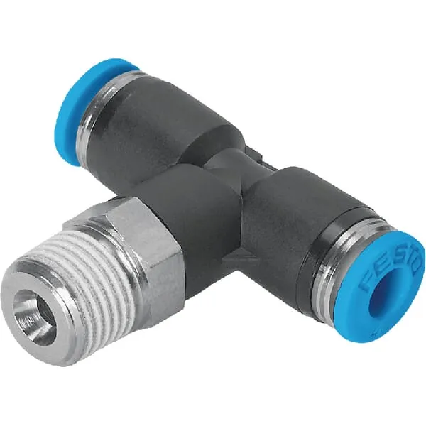 Nástrčné T-spojky otočné s vnějším závitem a vnějším šestihranem TCRMT